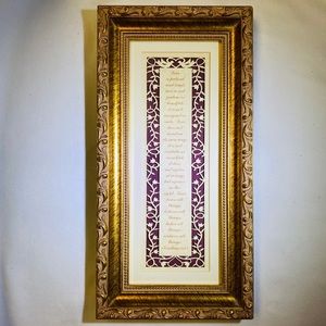 Gold Toned Framed 1st Corinthians 13:4-7